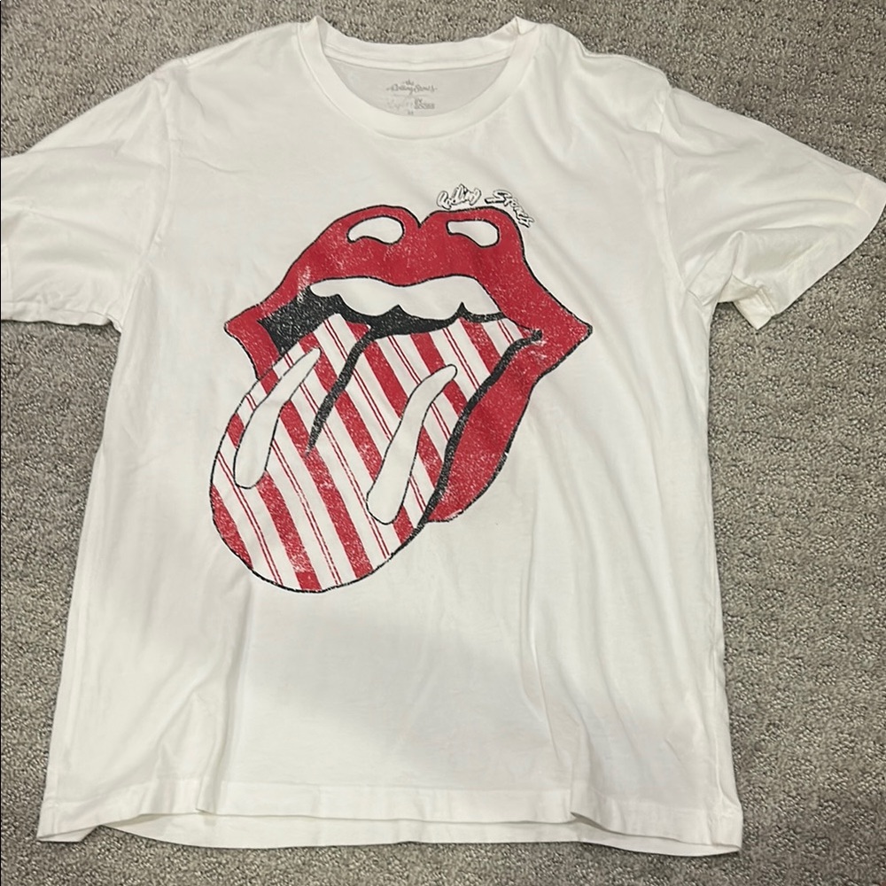 The Rolling Stones White and Red Short Sleeve Tee